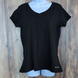 Noble Outfitters Tug Free Black Short Sleeve V-Neck Tee L                   F199